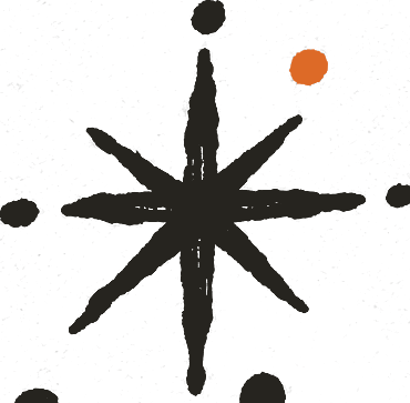 ink hand-drawn compass star