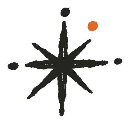ink hand-drawn compass star